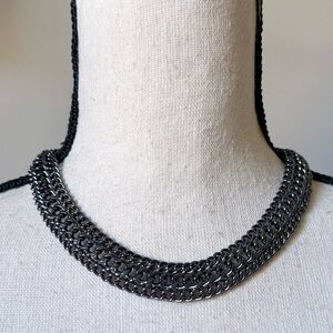 Chic Black Gunmetal Chain Necklace